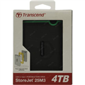 Transcend TS4TSJ25M3S 25M3 4TB StoreJet  ruggedized portable USB3.1 Slim External hard drive 