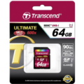 Transcend TS64GSDXC10U1 64GB SDXC Class 10 UHS-1 Flash Memory Card Up to 90MB/s 