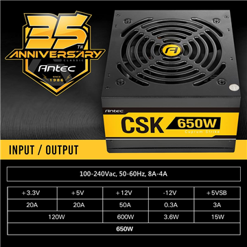 Antec CSK650 650W 80+ Bronze Power supply 3yrs