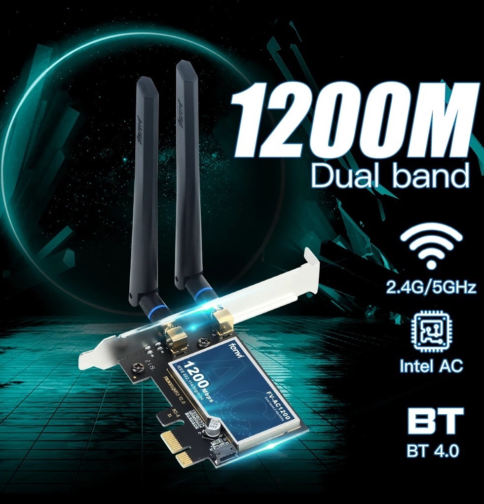 Generic PCIe WiFi + Bluetooth adapter Dual Band Wireless 1200mbps ...