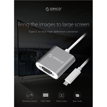 Orico USB Type-C to VGA Adapter 15cm long 