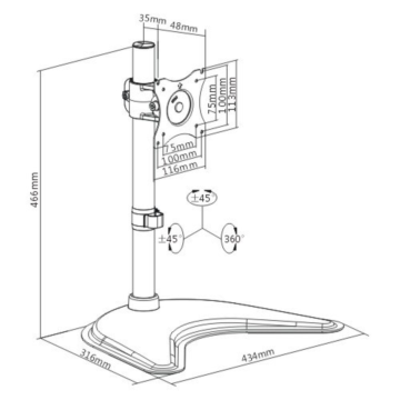 Brateck LDT08-T01 Essential Single-Monitor Stand